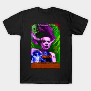 The Bride of Frankenstein Faux Retro Movie Poster T-Shirt